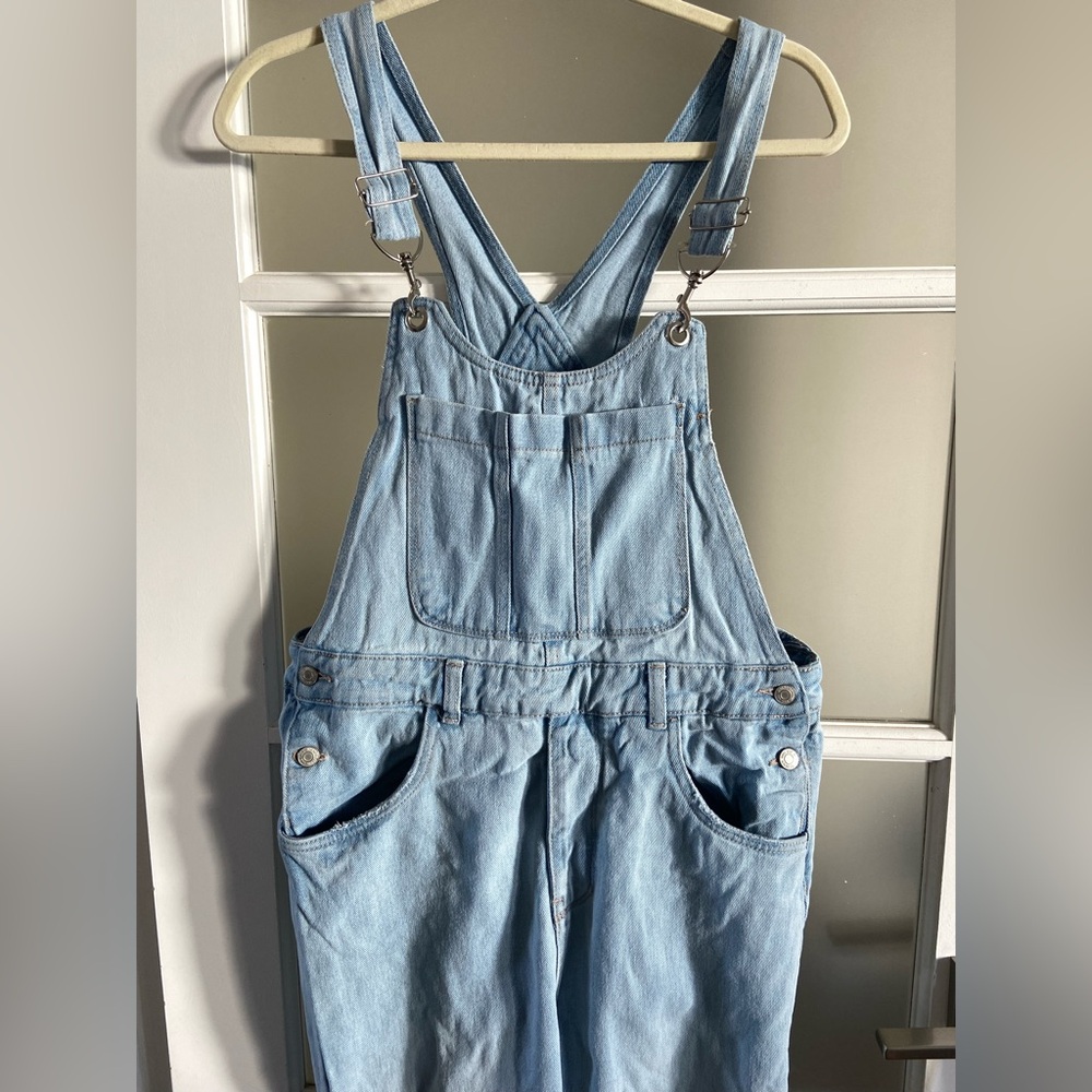 Light wash overalls
